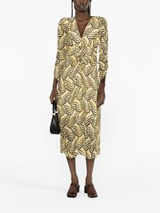 SANDRO Midi-jurk met abstracte print - Geel