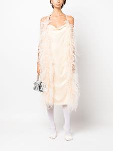 Sportmax feather-trim midi dress - Roze