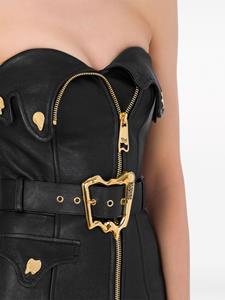 Moschino strapless leather minidress - Zwart