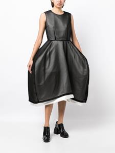 Comme Des Garçons voluminous-skirt sheer-overlay dress - Zwart