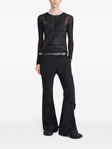 Dion Lee draped-panel flared trousers - Zwart