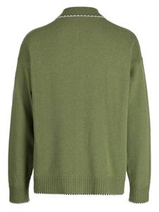 Pringle of Scotland contrast-trim buttoned cardigan - Groen