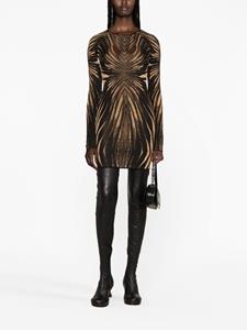 Roberto Cavalli cut-out jacquard minidress - Zwart