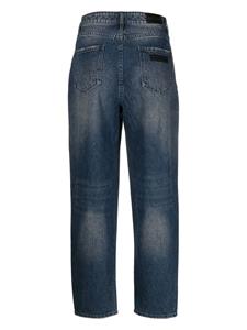 Armani Exchange distressed-effect straight-leg jeans - Blauw