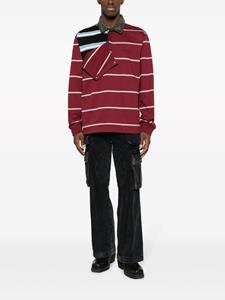 Y/Project striped layered-detail polo shirt - Rood