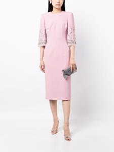 Jenny Packham Verfraaide midi-jurk - Roze