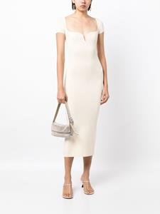 Galvan London Midi-jurk met korte mouwen - Wit