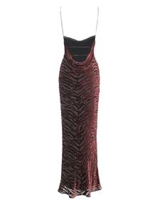 Saint Laurent zebra-print devoré-effect dress - Rood