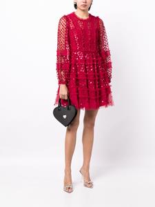 Needle & Thread sequin-embellished A-line minidress - Rood