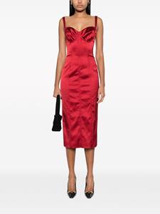 Dolce & Gabbana sweetheart-neck silk midi dress - Rood
