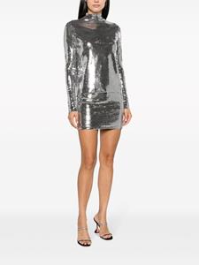 Maje sequinned-embellished long-sleeve minidress - Zilver