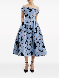 Rebecca Vallance Midi-jurk met geborduurde bloemen - Blauw