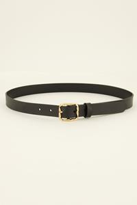 My jewellery Zwarte basic riem met gouden gesp