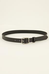 My jewellery Zwarte basic riem met zilveren gesp