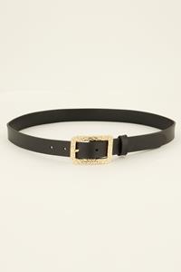 My jewellery Zwarte riem met gouden chique gesp