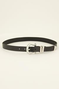 My jewellery Zwarte riem basic met zilveren gesp