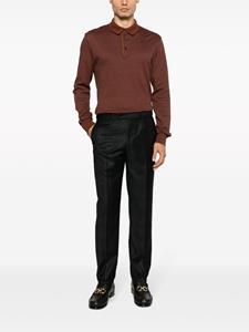 Zegna long-sleeve cotton polo shirt - Rood