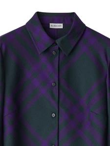 Burberry checked wool shirtdress - Groen
