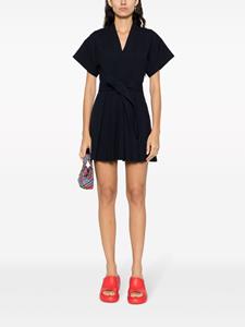 Kenzo pleated wrap minidress - Blauw