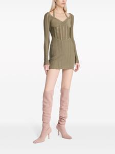 Dion Lee open-knit corset minidress - Groen