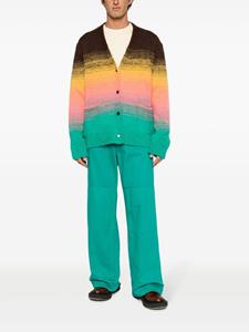 Laneus gradient-effect textured cardigan - Bruin