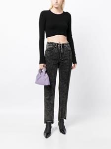 Izzue high-rise straight-leg jeans - Zwart