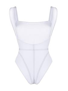 Noire Swimwear Badpak met lage rug - Wit