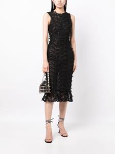 Cynthia Rowley Midi-jurk met bloemenkant - Zwart