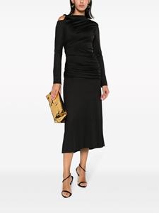 Victoria Beckham ruched-detail midi dress - Zwart