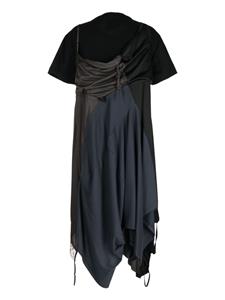Maison Mihara Yasuhiro layered T-shirt midi dress - Zwart