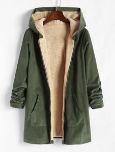 Zaful Corduroy Fleece Lined Coat