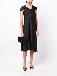 Victoria Beckham cap-sleeve draped dress - Zwart
