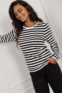 Studio Anneloes Luna stripe pullover - off white/black - 91500