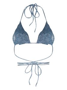 Magda Butrym Bikinitop met bloemenpatch - Blauw