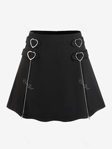 Rosegal Plus Size Zippers Heart-ring Mini A Line Skirt