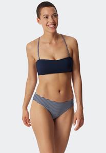 Schiesser Bandeau-bikinitop gevoerd softcups verstelbare bandjes donkerblauw - Mix & Match Reflections 