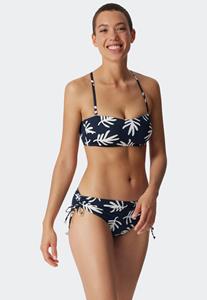 Schiesser Bandeau-bikinitop gevoerd softcups verstelbare bandjes koraal donkerblauw patroon - Mix & Match Coral Life 