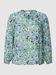 Fransa Plus PLUS SIZE blouse met all-over bloemenmotief