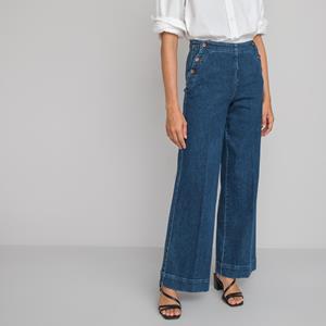 LA REDOUTE COLLECTIONS Wijde jeans, hoge taille, dwarssluiting