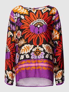 Milano Italy Blusenshirt BLOUSE WITH ROUNDNECK AND LONG SLEE