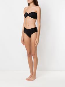 Brigitte gestreepte strapless bikini - Zwart