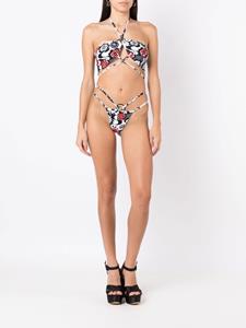 Amir Slama Bikini met bloemenprint - Zwart