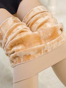 BERRYLOOK Casual Warm Plush Skin Tone Leggings