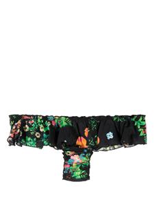 Cynthia Rowley Bikinislip met bloemenprint - Zwart