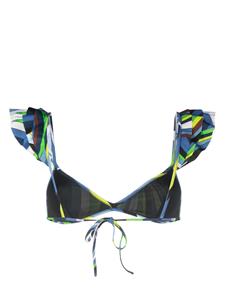 PUCCI ruffled-straps bikini top - Blauw