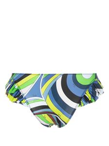 PUCCI graphic-print ruffled bikini bottoms - Blauw