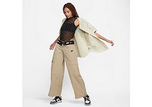 Nike Sportswear geweven oversized cargobroek met hoge taille voor dames - Khaki- Dames