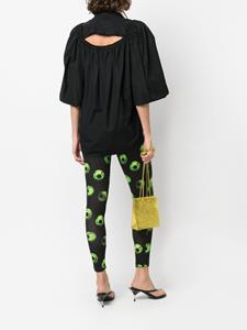 Undercover Legging met appelprint - Zwart