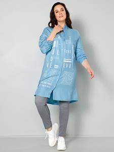 MIAMODA Lange blouse met print  Hemelsblauw