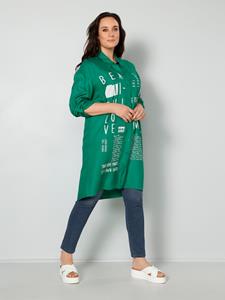 MIAMODA Lange blouse met print  Smaragdgroen